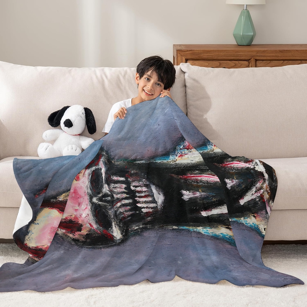Demon Skeleton Graffiti TCotton Blanket