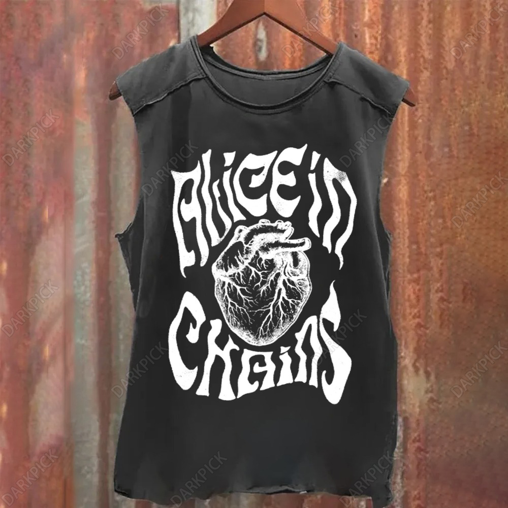 Unisex Vintage Washed Alice in Chains  Tank Top