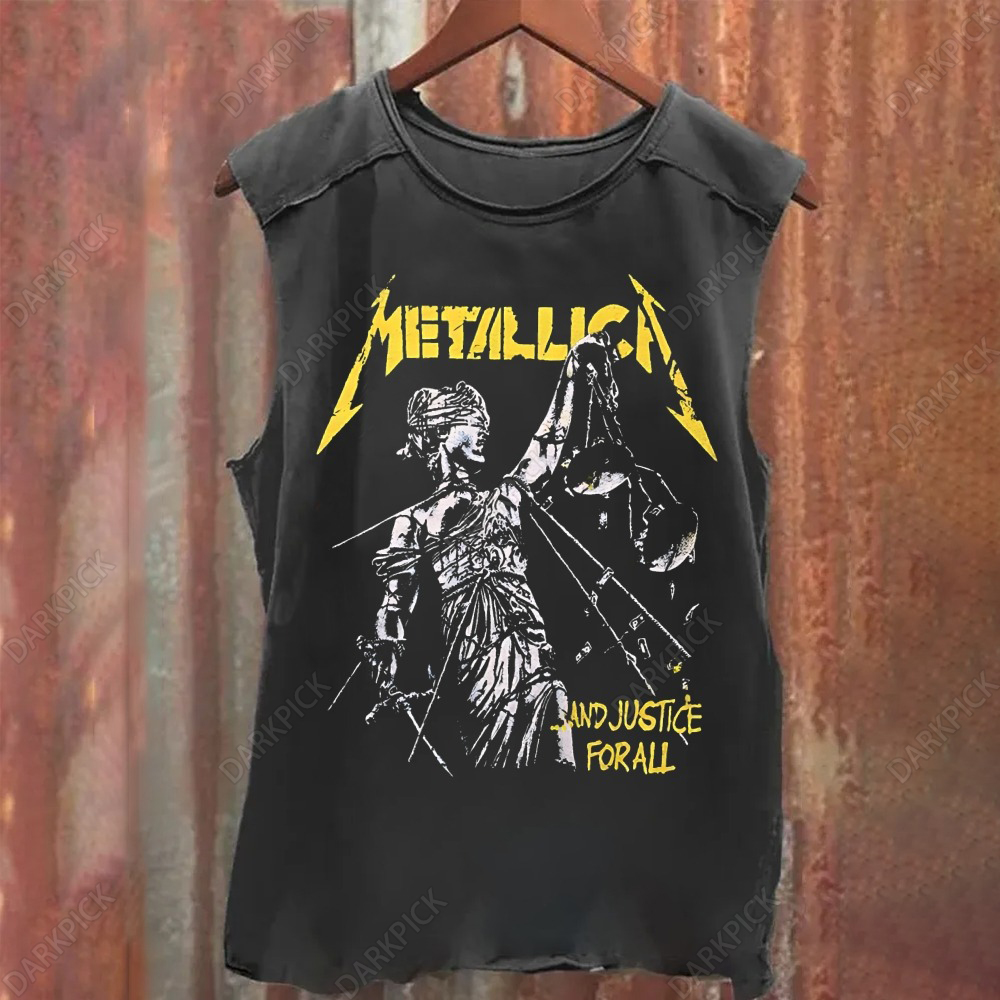 Unisex Vintage Washed  Metallica Band Tank Top