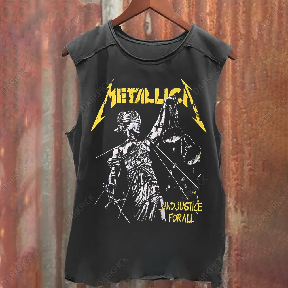 Unisex Vintage Washed Metallica Band Tank Top