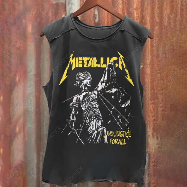 Unisex Vintage Washed  Metallica Band Tank Top