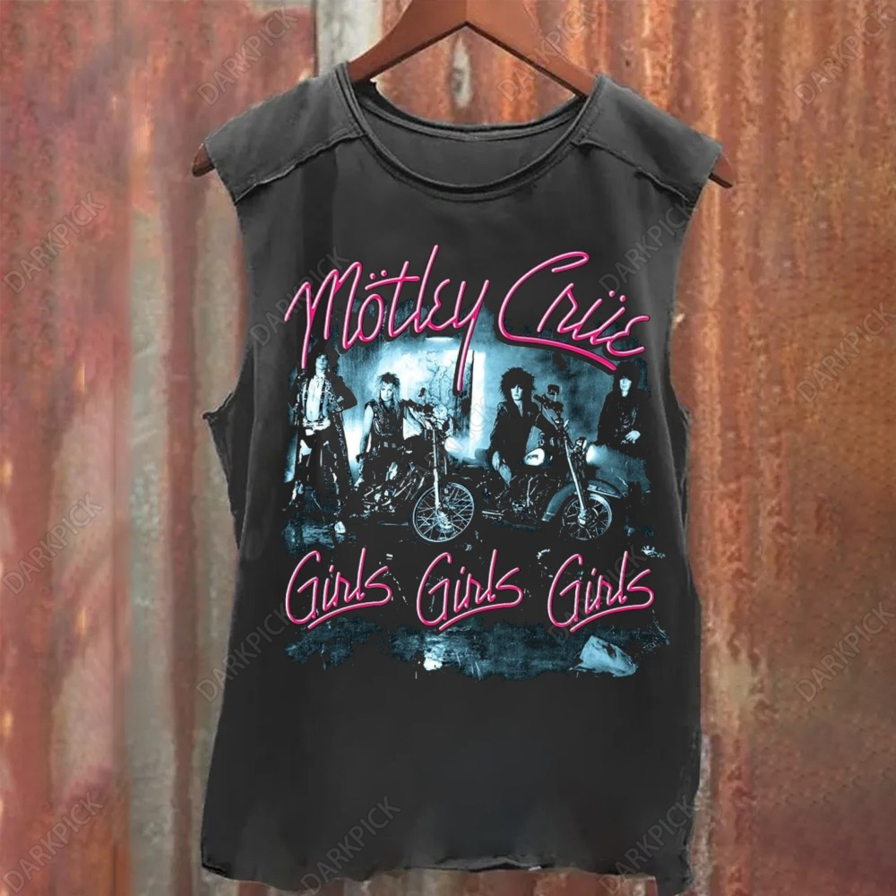 Unisex Vintage Washed Motley Crue Band Tank Top