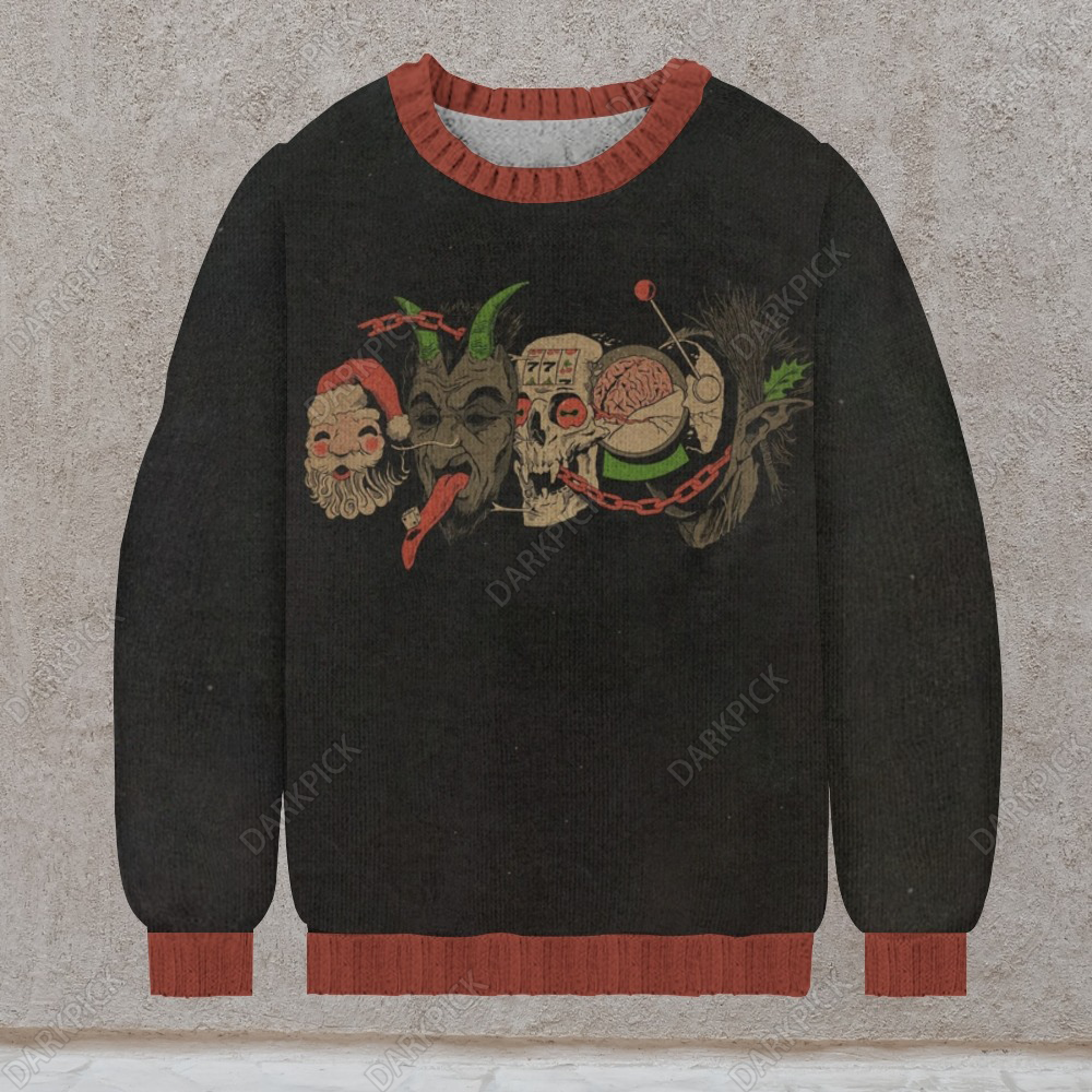 Santa Claus skullt Casual Knit Crew Neck Sweater