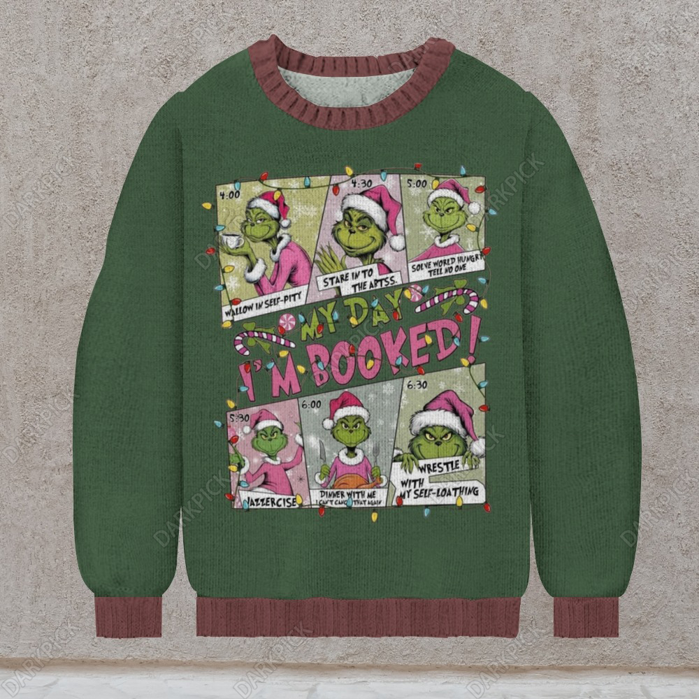 Men's  Christmas Print Casual Knit Crew Neck Sweater