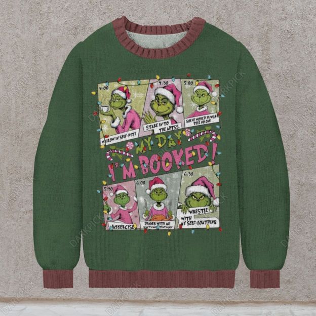 Men's  Christmas Print Casual Knit Crew Neck Sweater