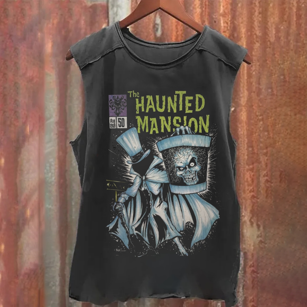 Unisex Vintage Washed The Haunted Mansion Movie Tank Top