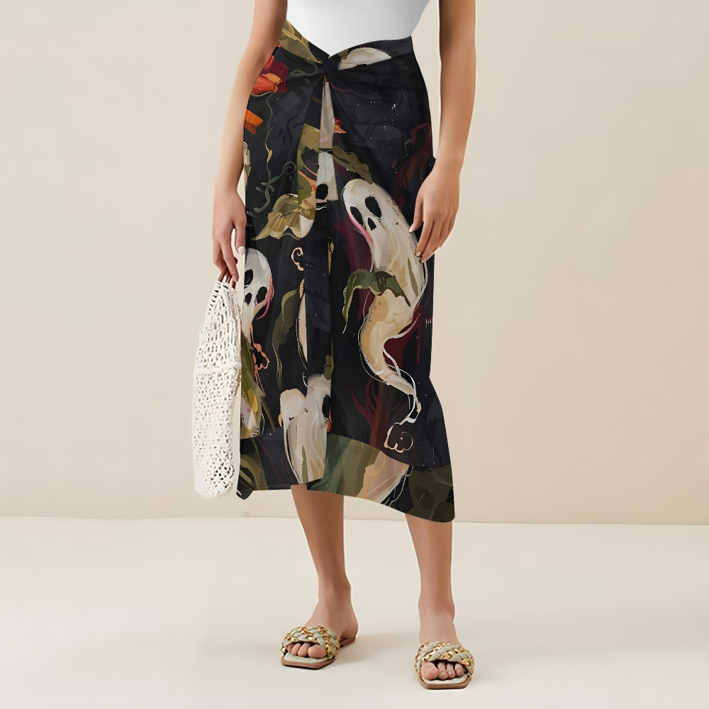 Women's The little ghost in the flowers Printed One Piece Swimsuits and Cover Ups