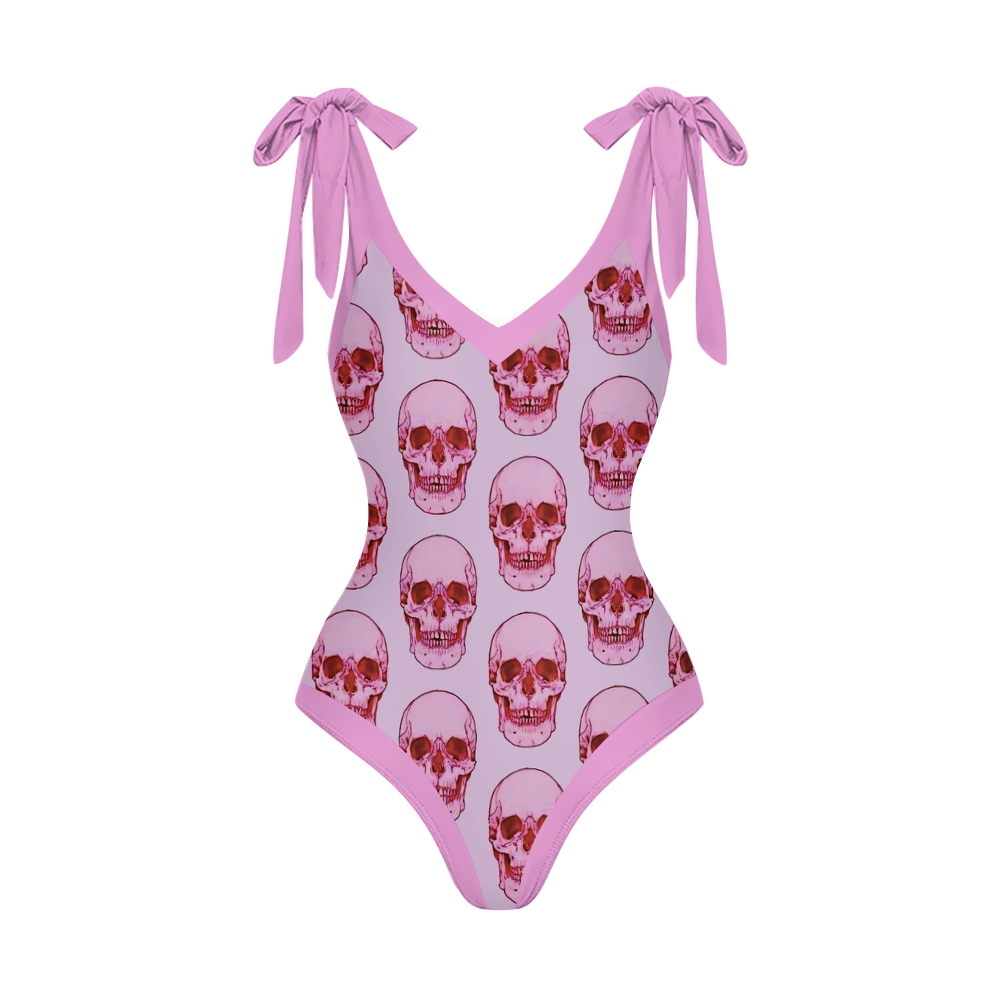 Women's Skull Printed One Piece Swimsuits and Cover Ups
