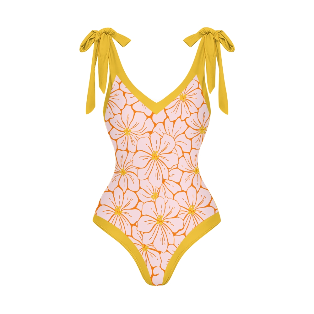 Women's Flowers Printed One Piece Swimsuits and Cover Ups