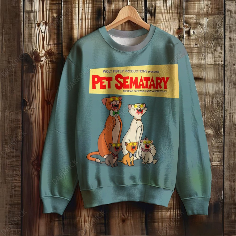 Unisex Zombie Cat Pet Sematary Art Sweatshirt