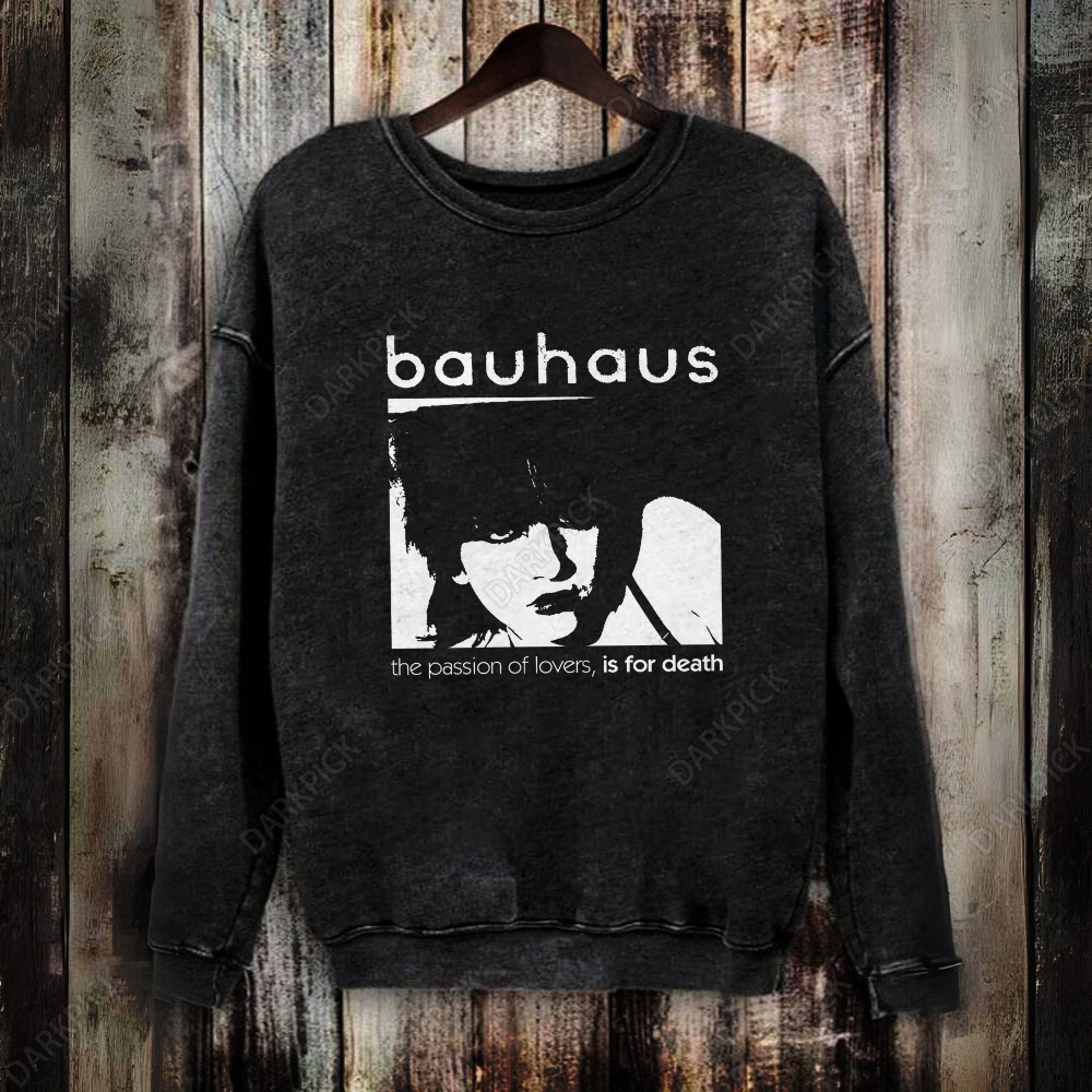 Unisex Vintage Washed Bauhaus Rock Band Sweatshirt