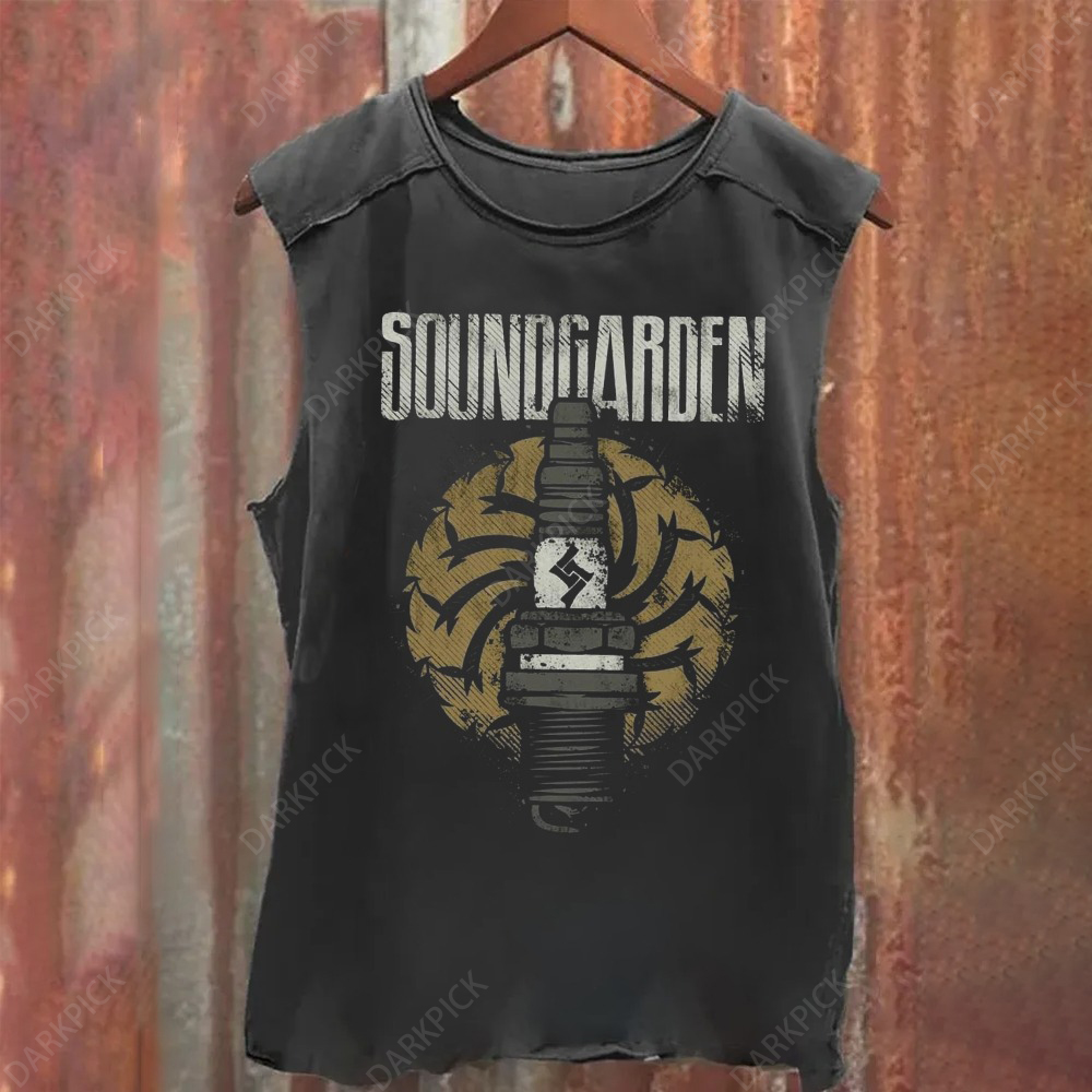 Unisex Vintage Washed Soundgarden Rock Band Tank Top