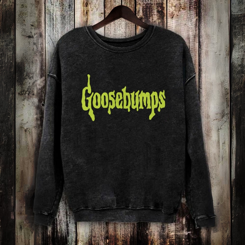 Unisex Vintage Washed Goosebumps Horror Movie Sweatshirt