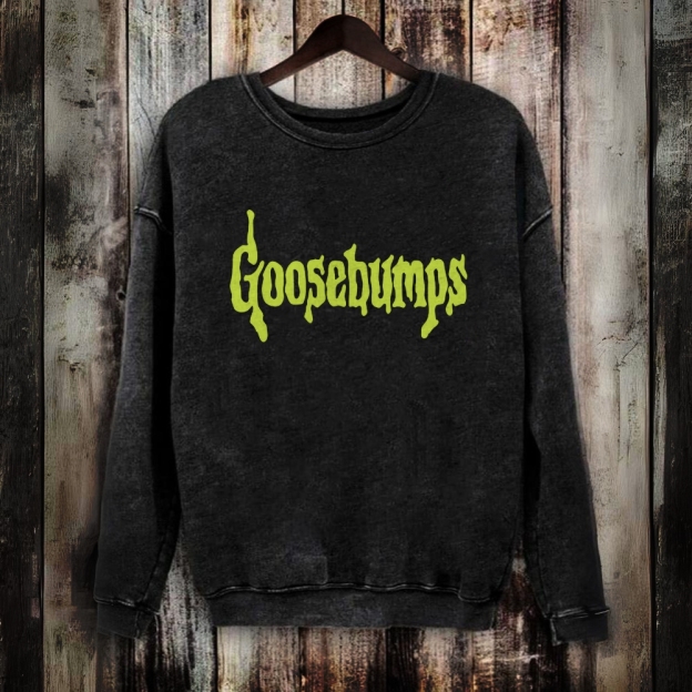 Unisex Vintage Washed Goosebumps Horror Movie Sweatshirt