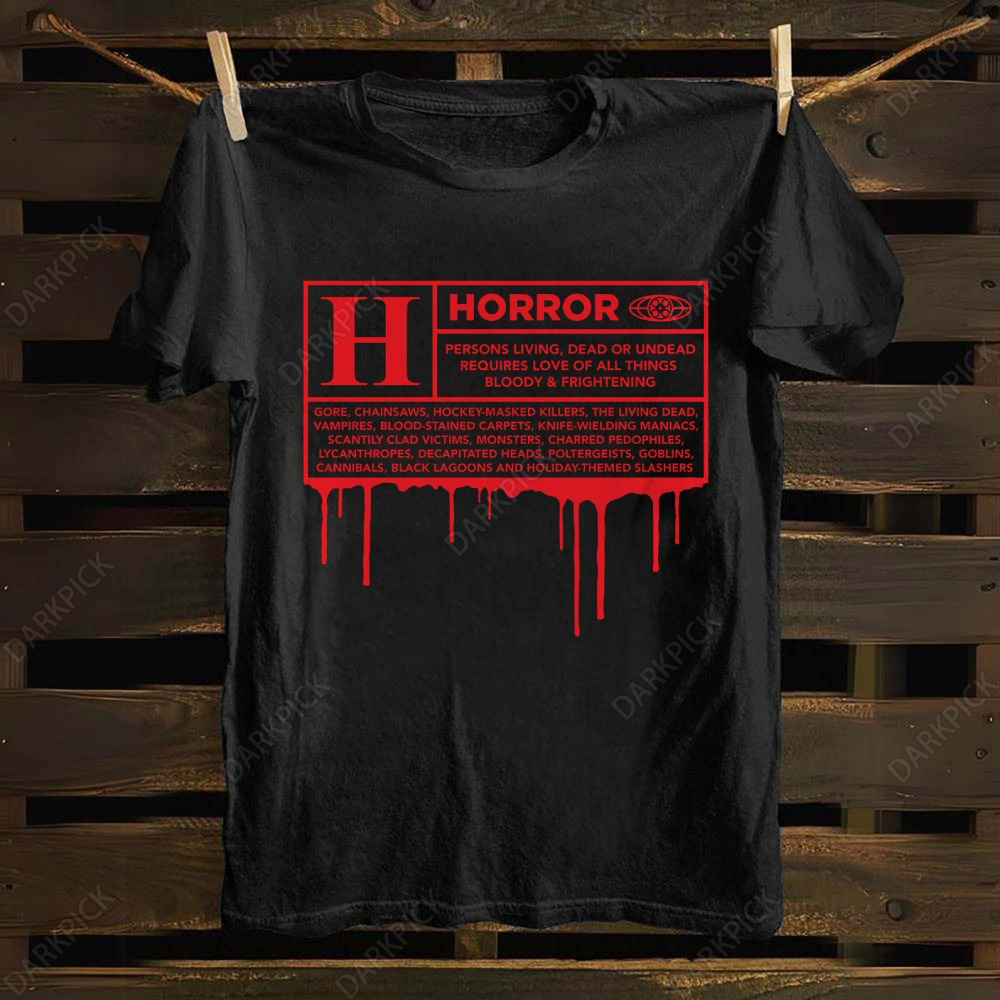 Unisex cotton H Horror Movie Fans T-shirt