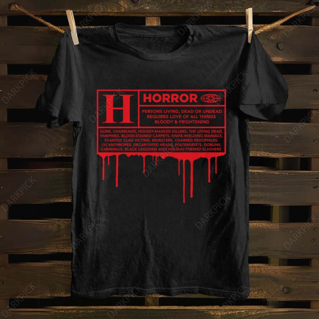 Unisex cotton H Horror Movie Fans T-shirt