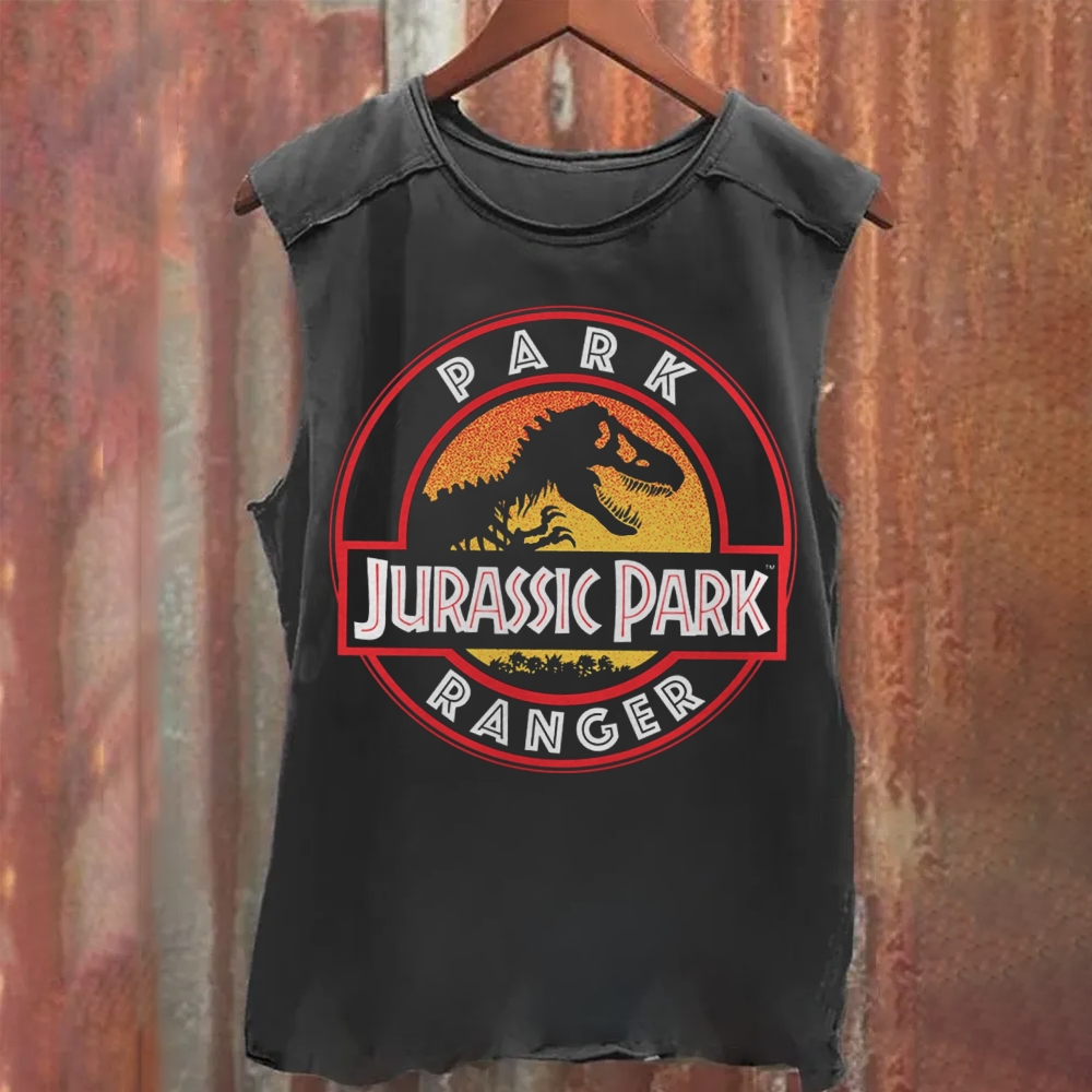 Unisex Vintage Washed Jurassic Park Movie Tank Top