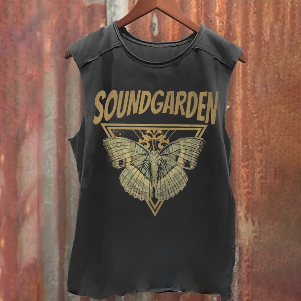 Unisex Vintage Washed Soundgarden Rock Band Tank Top