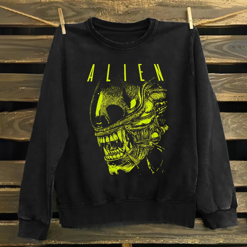 Casual Washed Alien Movie Hoodie