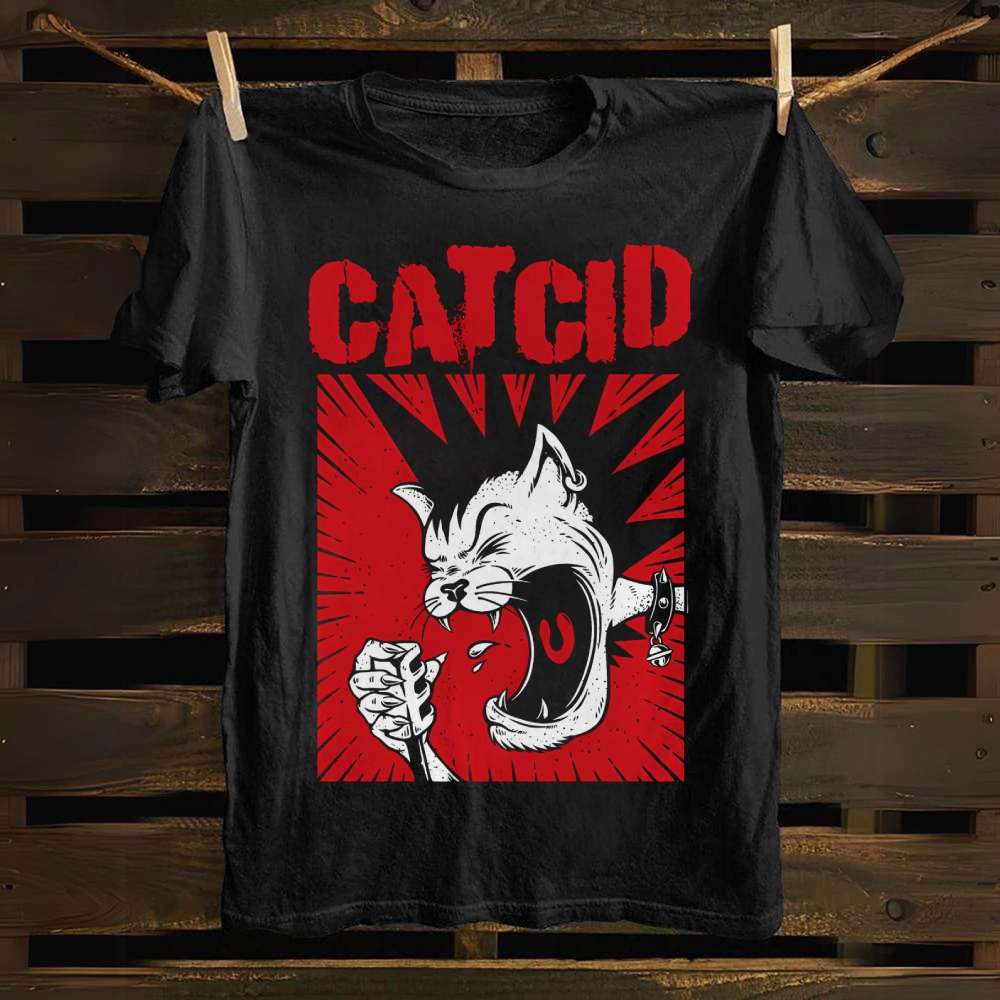 Unisex cotton Catcid Punk Cat T-shirt