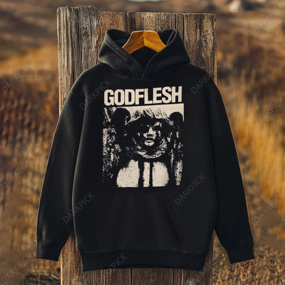 Unisex Godflesh Band Printed Long Sleeve Hoodie