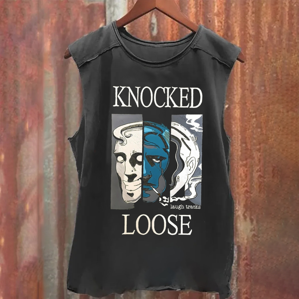 Unisex Vintage Washed Knocked Loose Band Tank Top