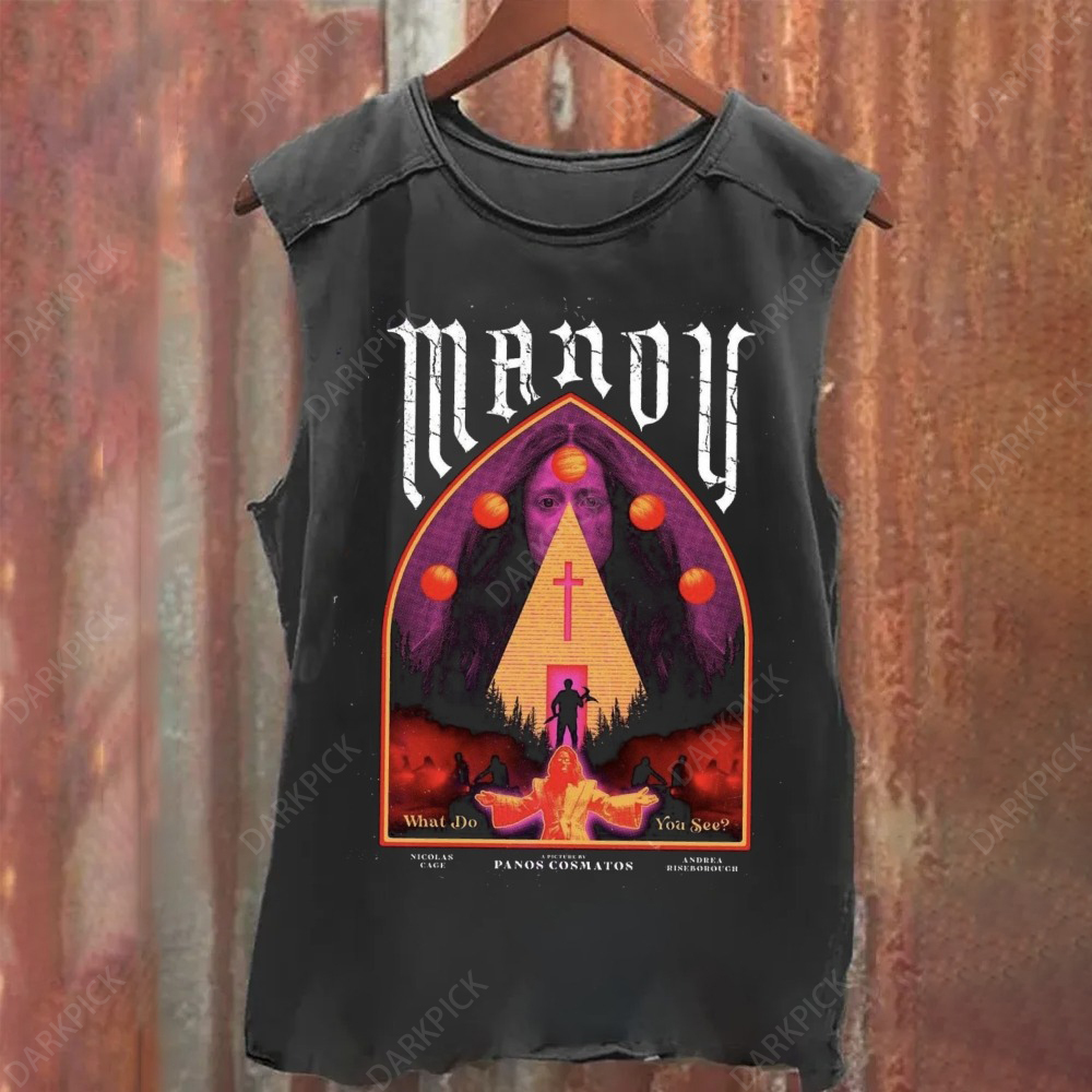 Unisex Vintage Washed Mandy Horror Movie Tank Top
