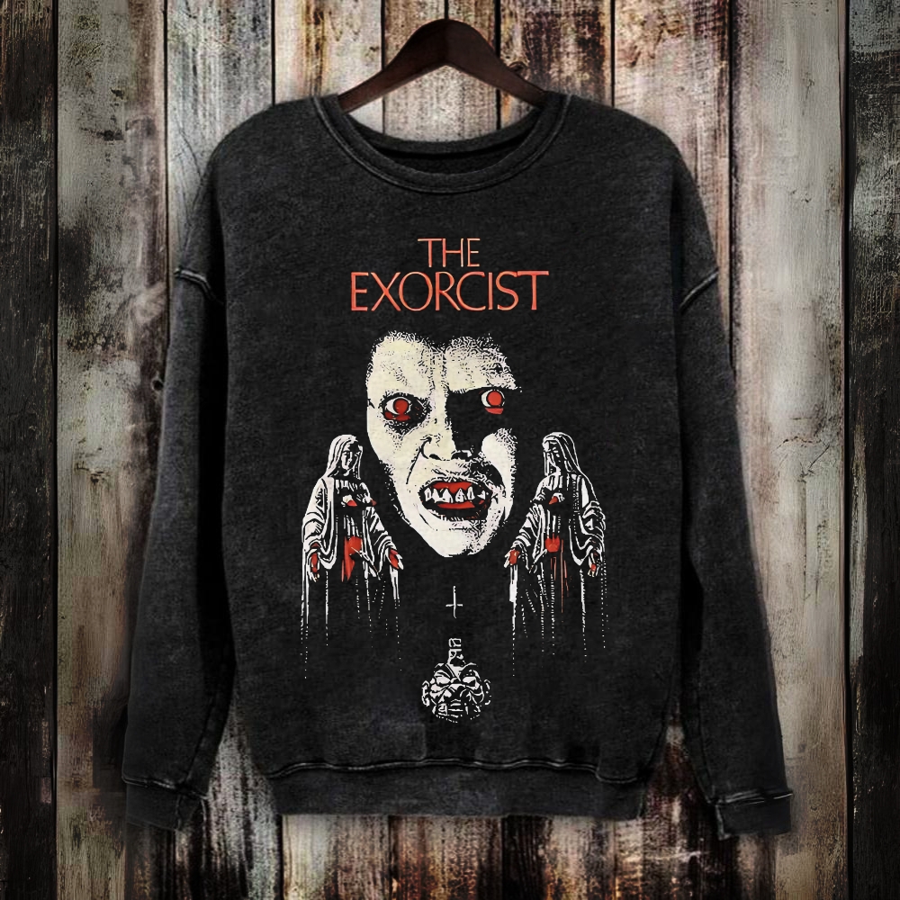 Unisex Vintage Washed The Exorcist Horror Movie Sweatshirt