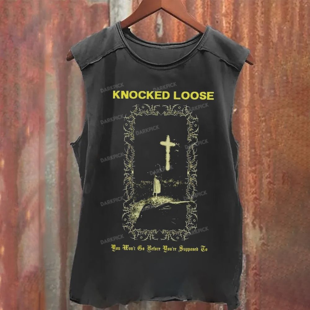 Unisex Vintage Washed Knocked Loose Band Tank Top