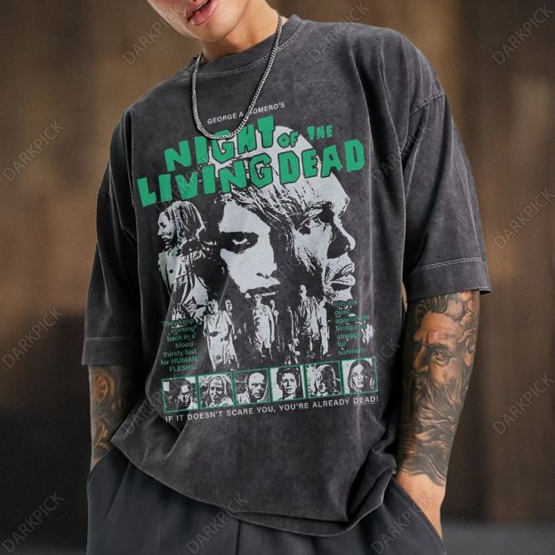 Unisex Washed Night of the Living Dead Horror Movie T-shirt