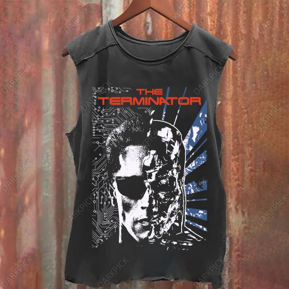 Unisex Vintage Washed The Terminator Movie Tank Top
