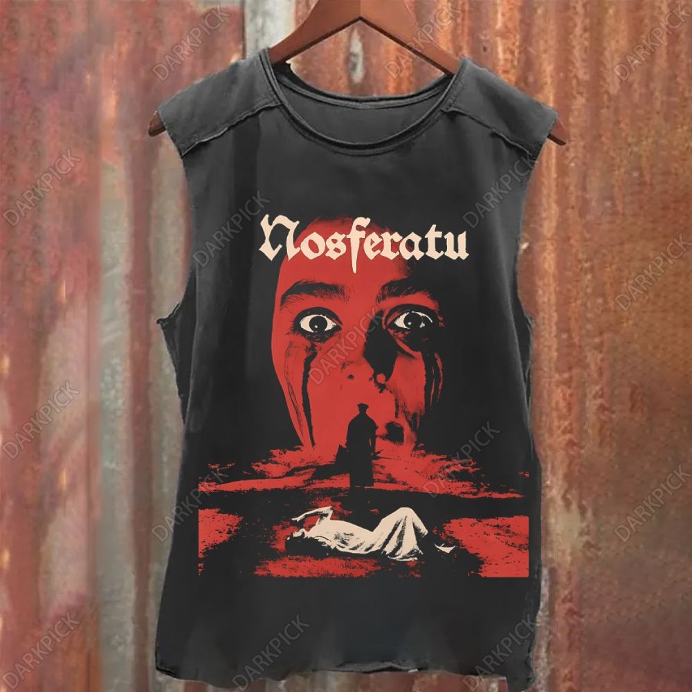 Unisex Vintage Washed Nosferatu 2024 Horror Movie Tank Top