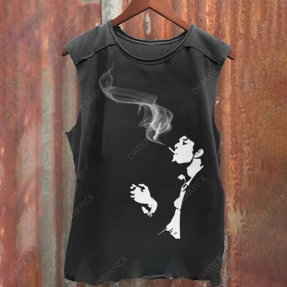Unisex Vintage Washed Tom Waits Celebrities Tank Top