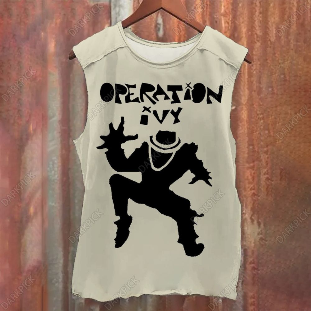 Unisex Vintage Washed Operation Ivy Band Tank Top
