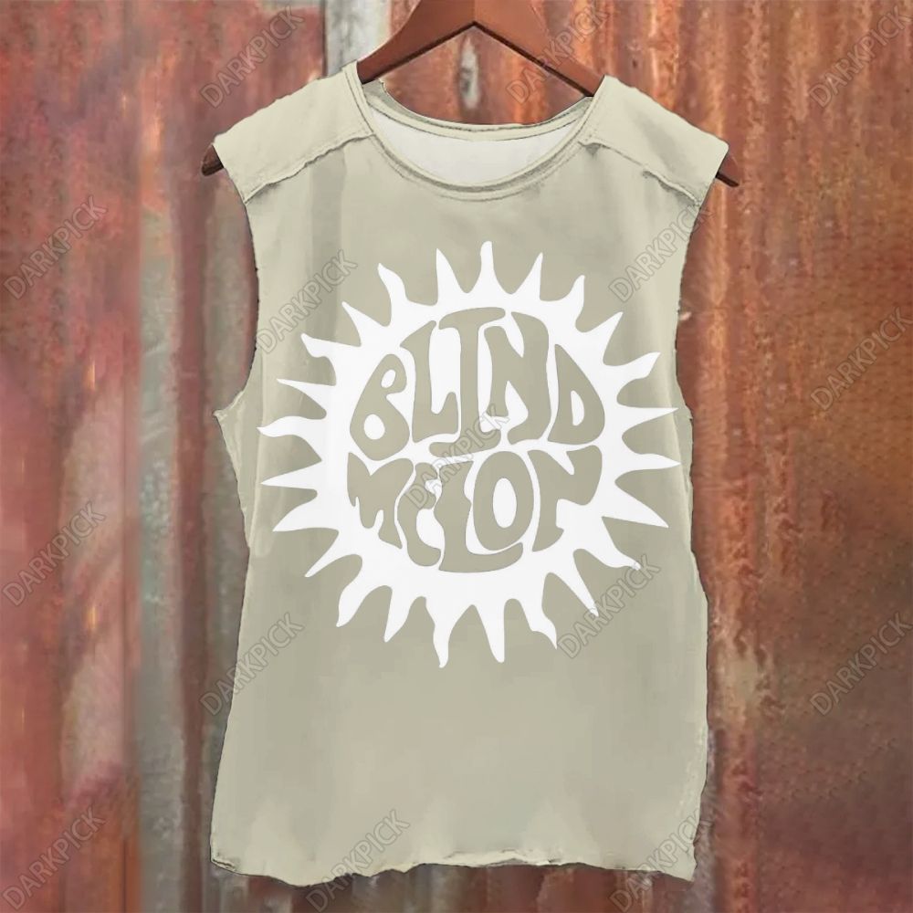 Unisex Vintage Washed Blind Melon Rock Band Tank Top