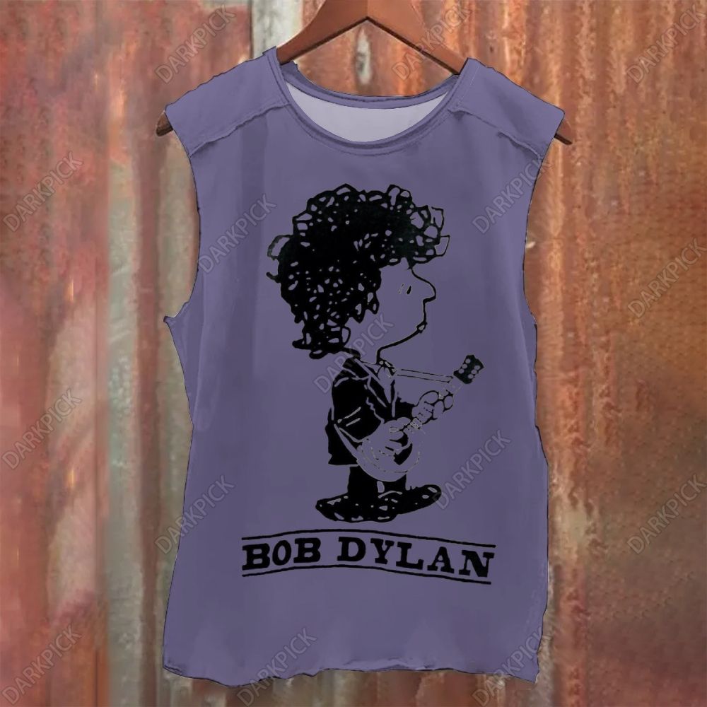 Unisex Vintage Washed Bob Dylan Singer Tank Top