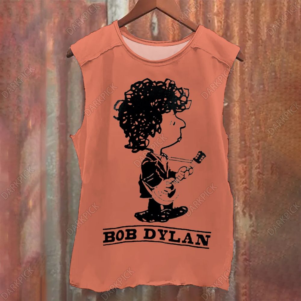 Unisex Vintage Washed Bob Dylan Singer Tank Top