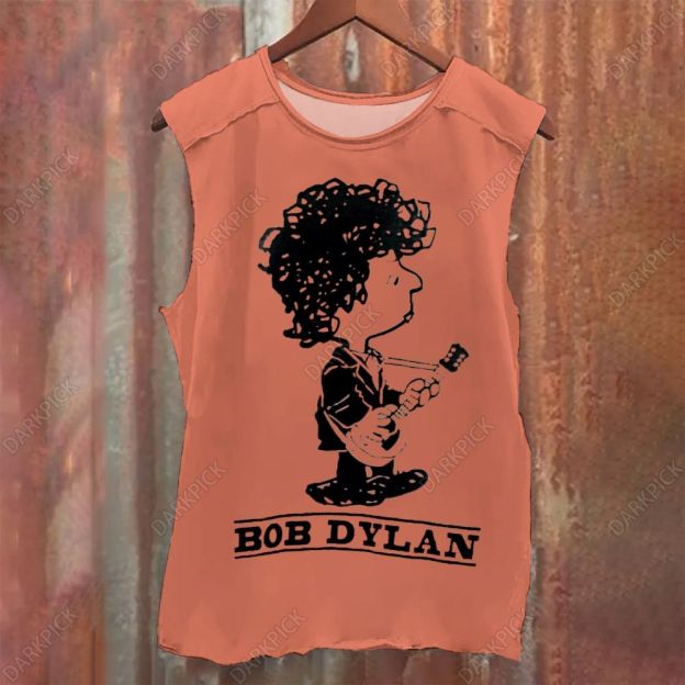 Unisex Vintage Washed Bob Dylan Singer Tank Top