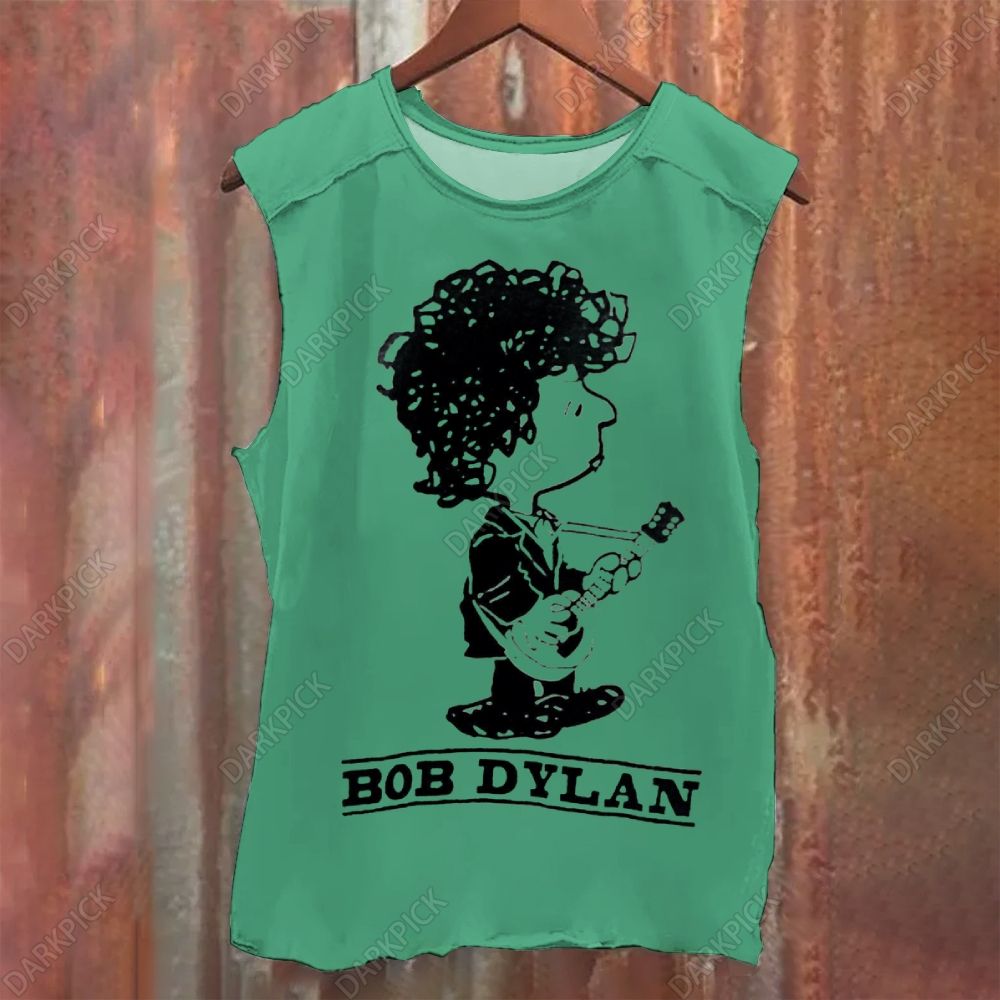 Unisex Vintage Washed Bob Dylan Singer Tank Top