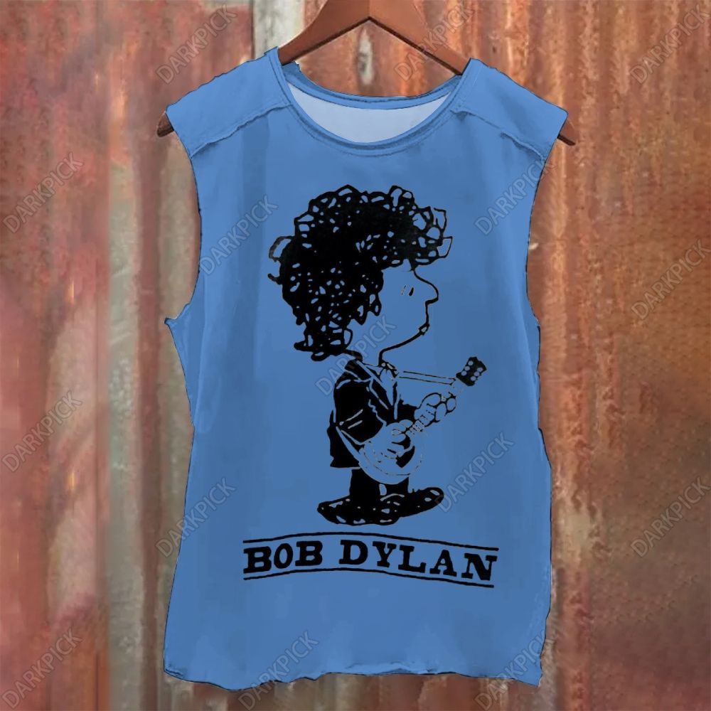 Unisex Vintage Washed Bob Dylan Singer Tank Top