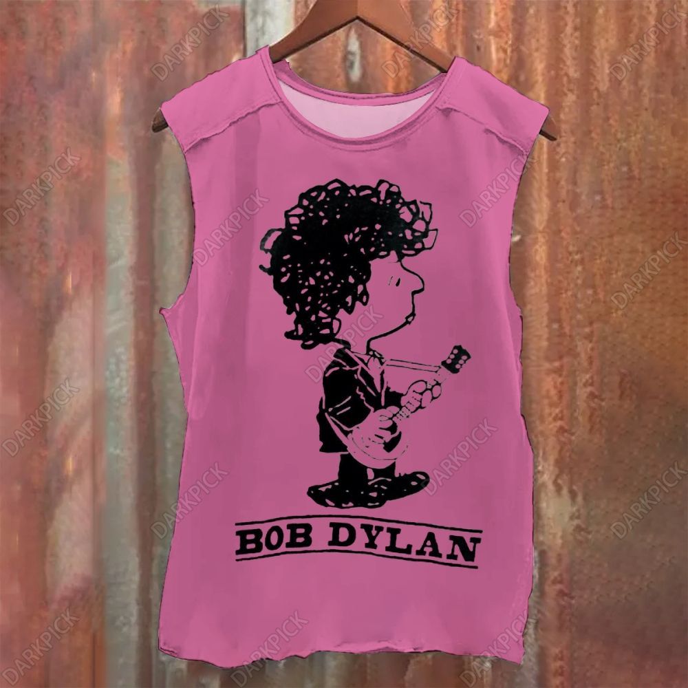 Unisex Vintage Washed Bob Dylan Singer Tank Top