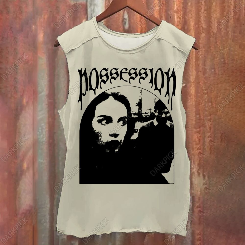 Unisex Vintage Washed Possession Horror Movie Tank Top