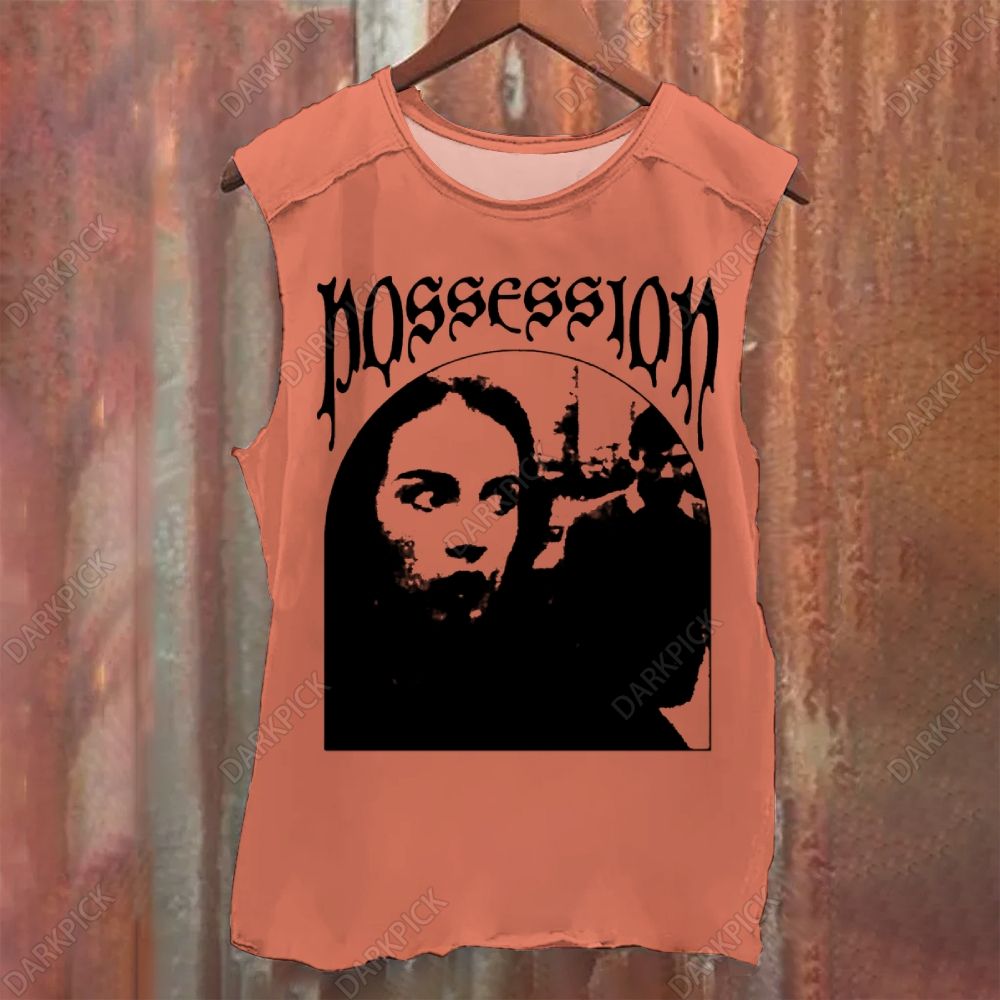 Unisex Vintage Washed Possession Horror Movie Tank Top