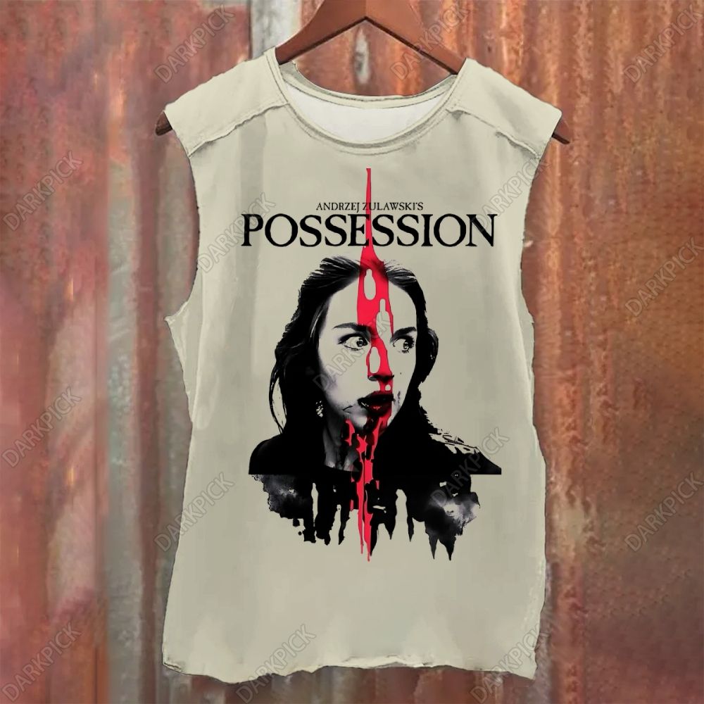 Unisex Vintage Washed Possession Horror Movie Tank Top