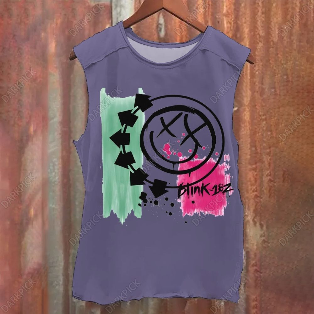 Unisex Vintage Washed Blink-182 Rock Band Tank Top