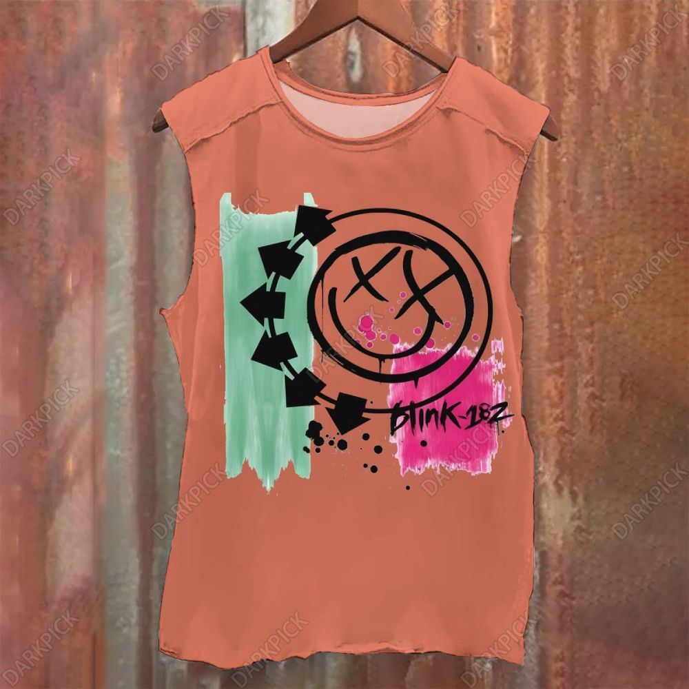 Unisex Vintage Washed Blink-182 Rock Band Tank Top
