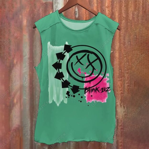 Unisex Vintage Washed Blink-182 Rock Band Tank Top