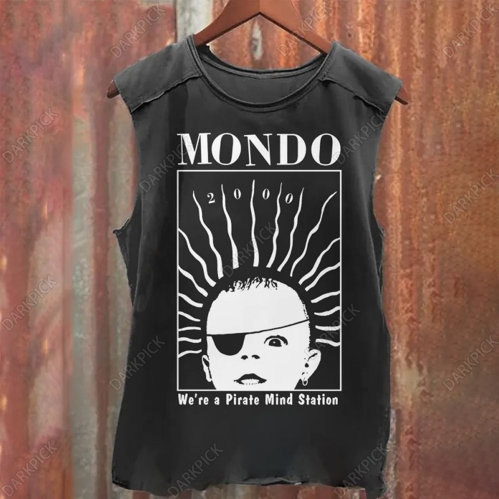 Unisex Vintage Washed Mondo 2000 Magazine Tank Top