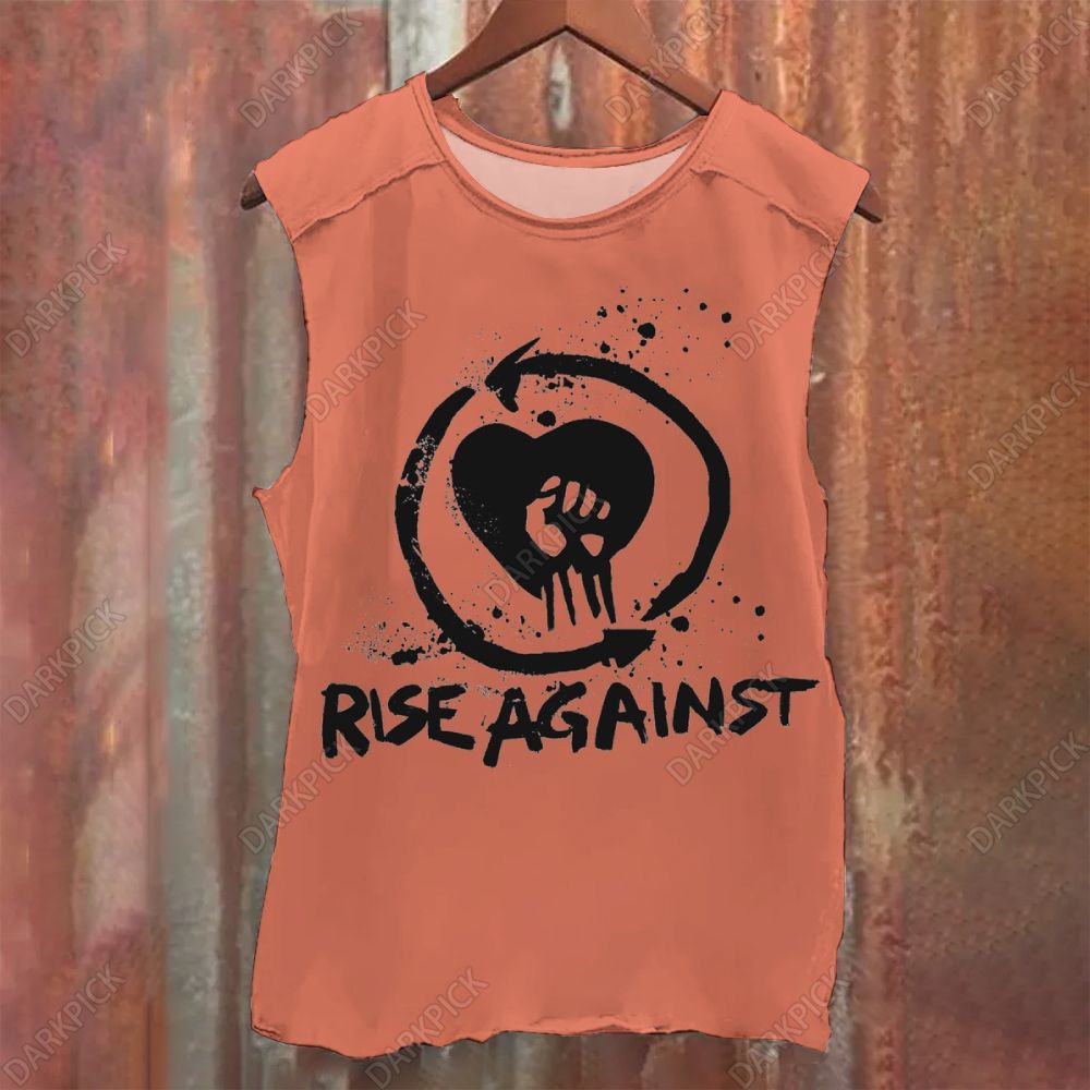 Rise Against Punk Band Vintage Washed Tank Top