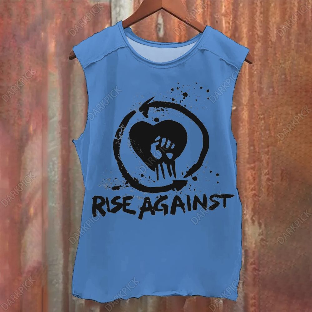 Rise Against Punk Band Vintage Washed Tank Top